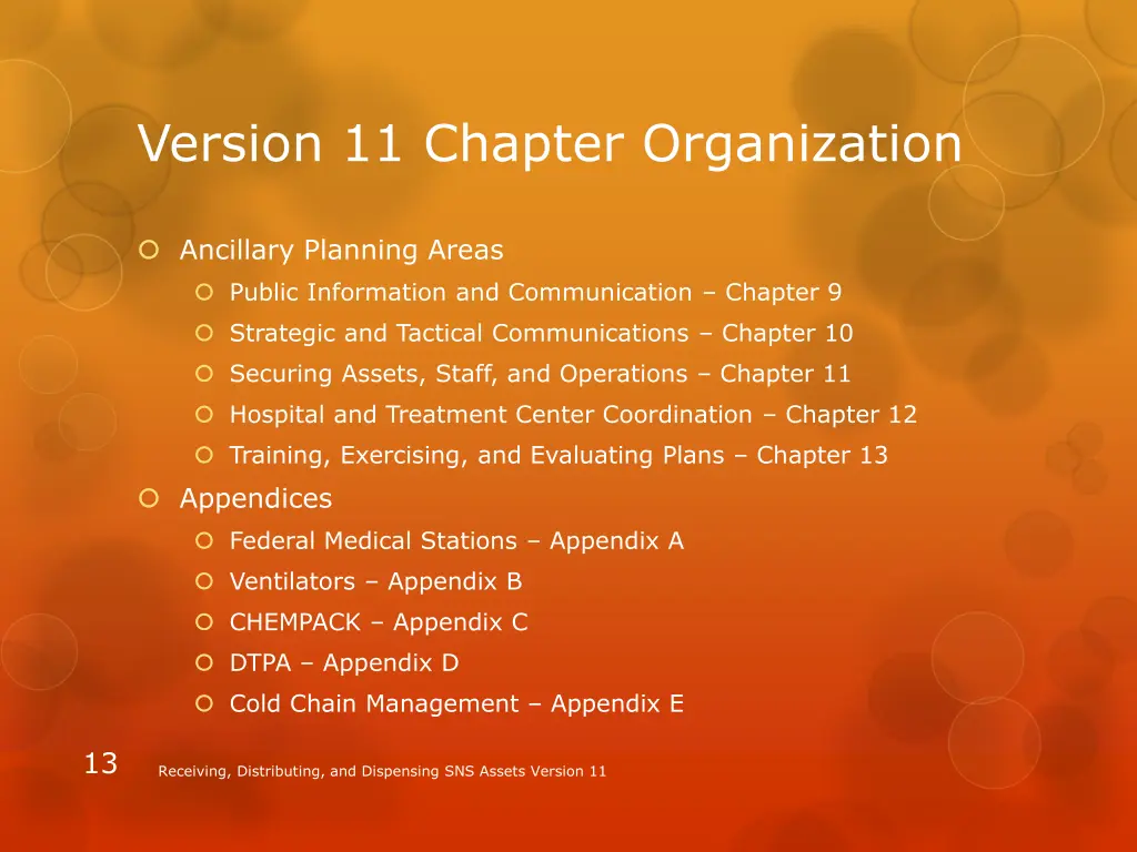 version 11 chapter organization 3