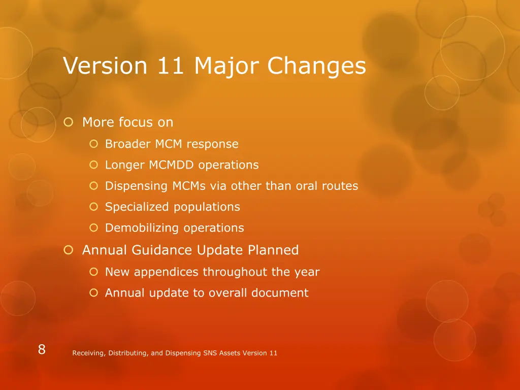 version 11 major changes 1