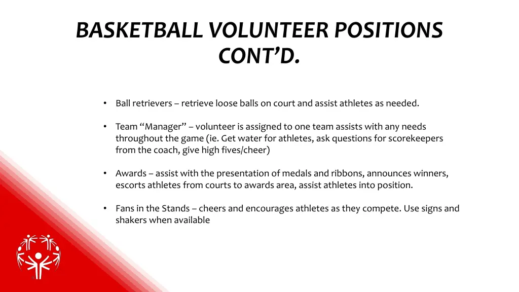 basketball volunteer positions cont d