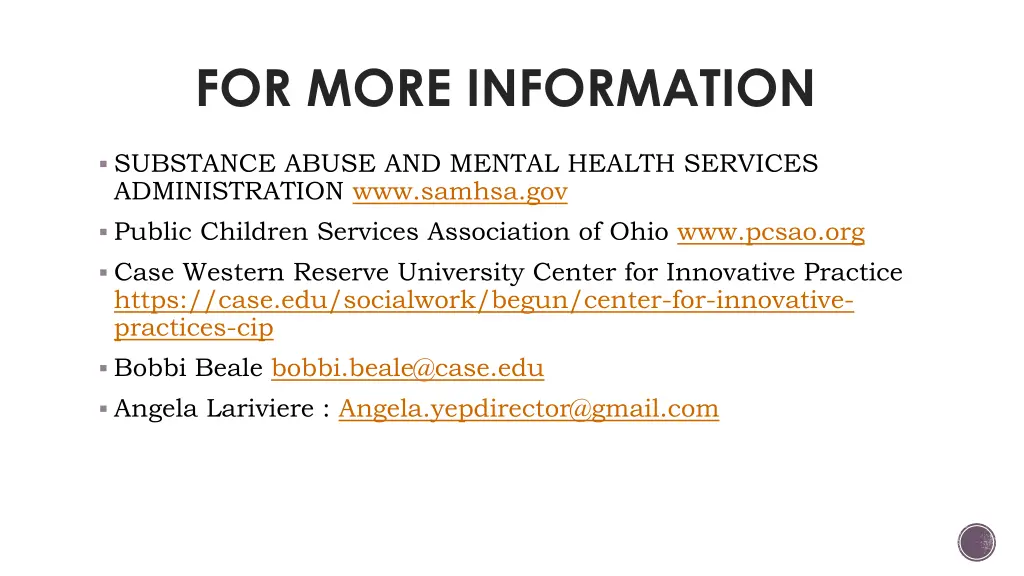 for more information