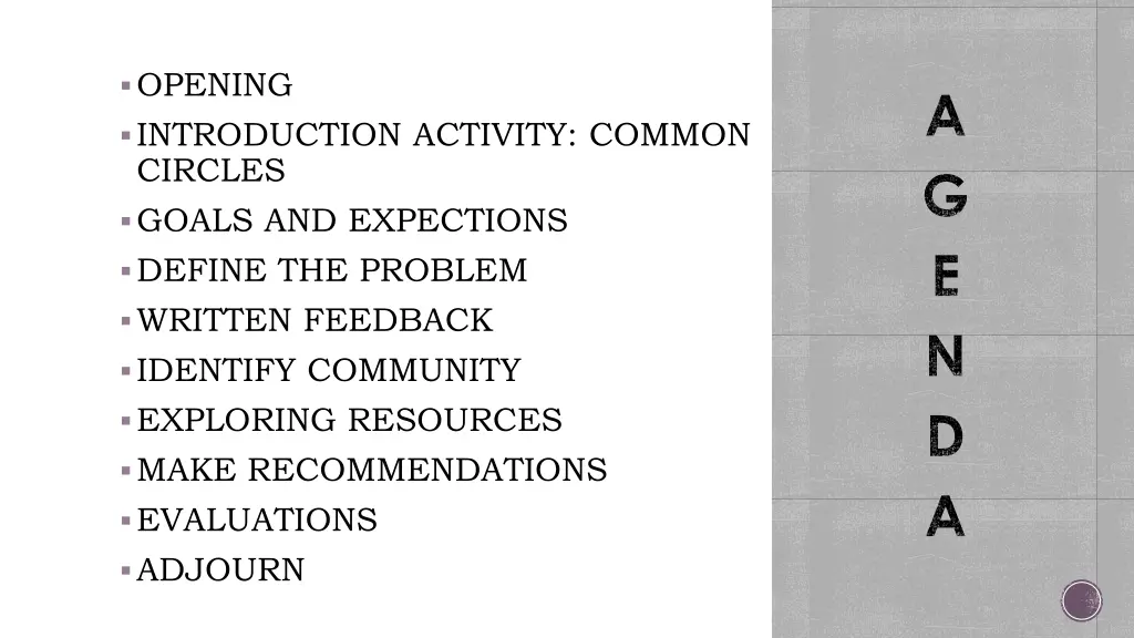 opening introduction activity common circles