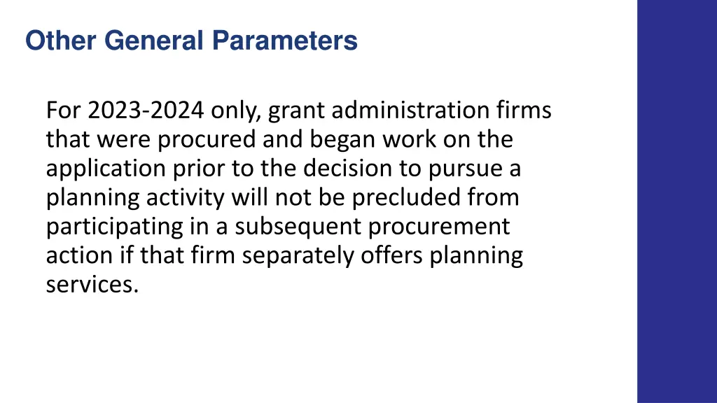other general parameters