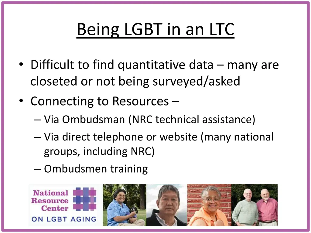 being lgbt in an ltc