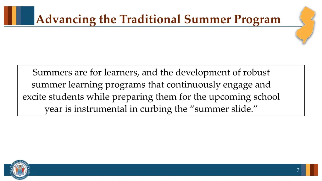 advancing the traditional summer program