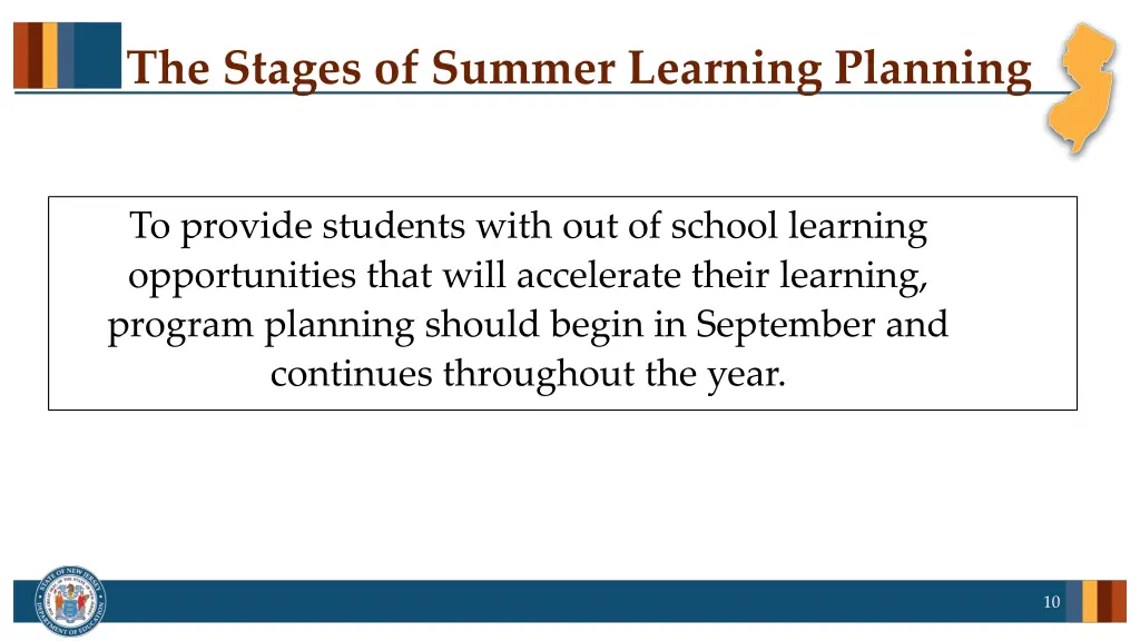 the stages of summer learning planning