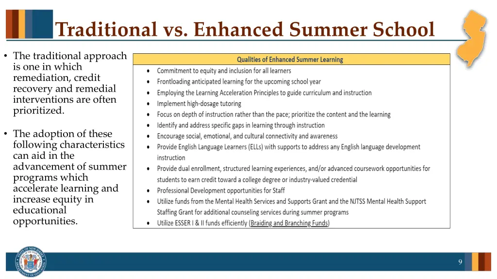 traditional vs enhanced summer school