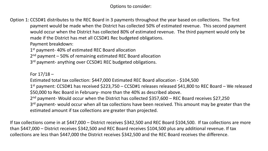 options to consider