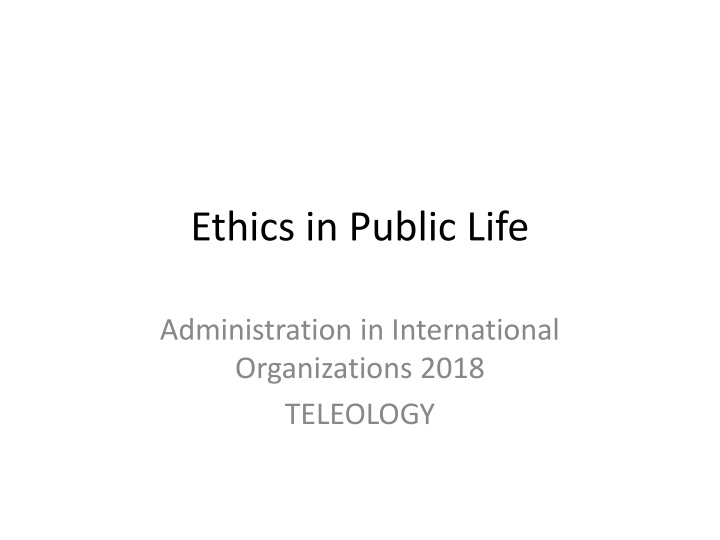 ethics in public life