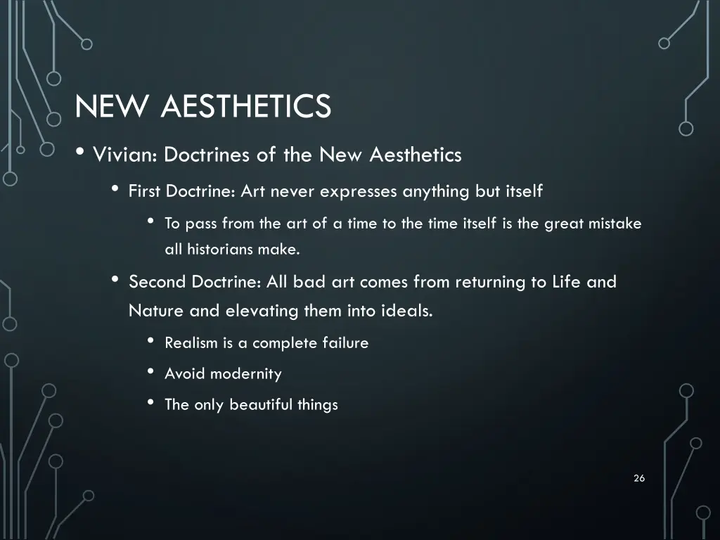 new aesthetics vivian doctrines