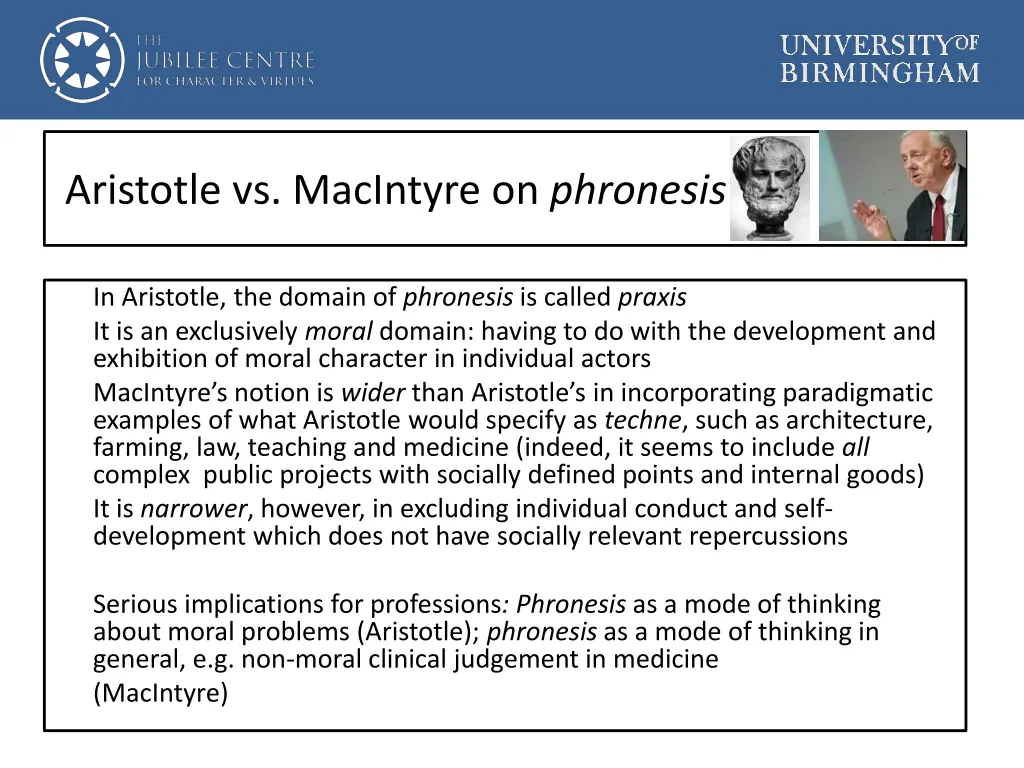 aristotle vs macintyre on phronesis