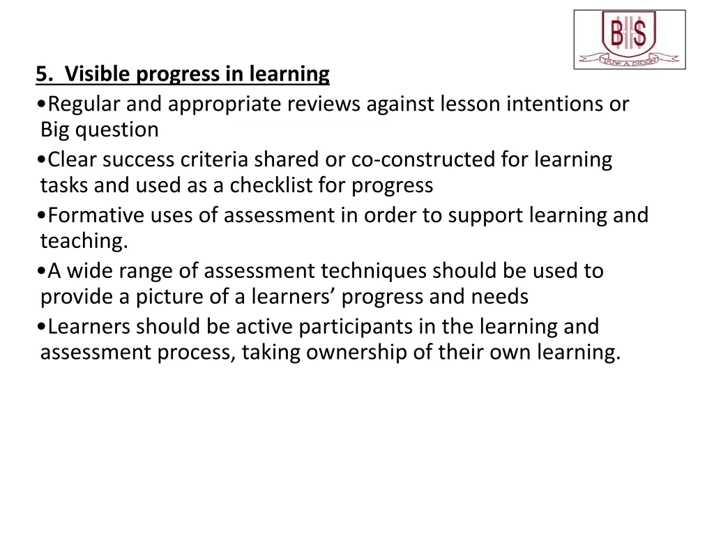 5 visible progress in learning regular