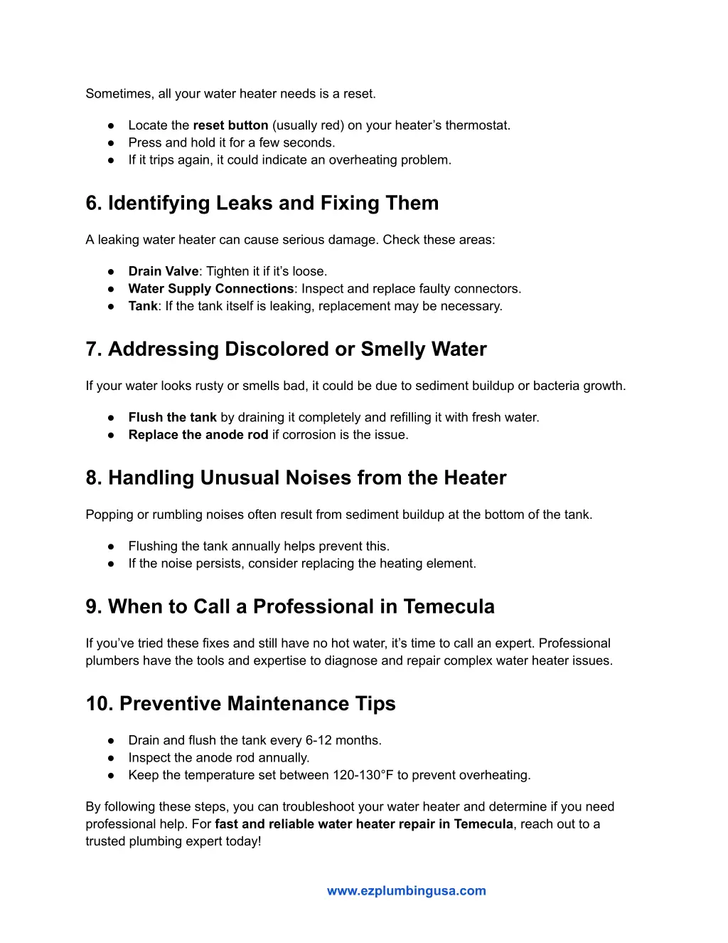 sometimes all your water heater needs is a reset
