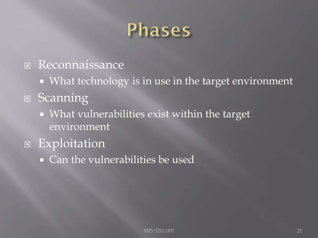 reconnaissance what technology