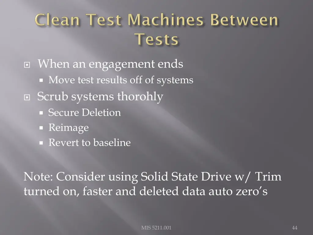 when an engagement ends move test results