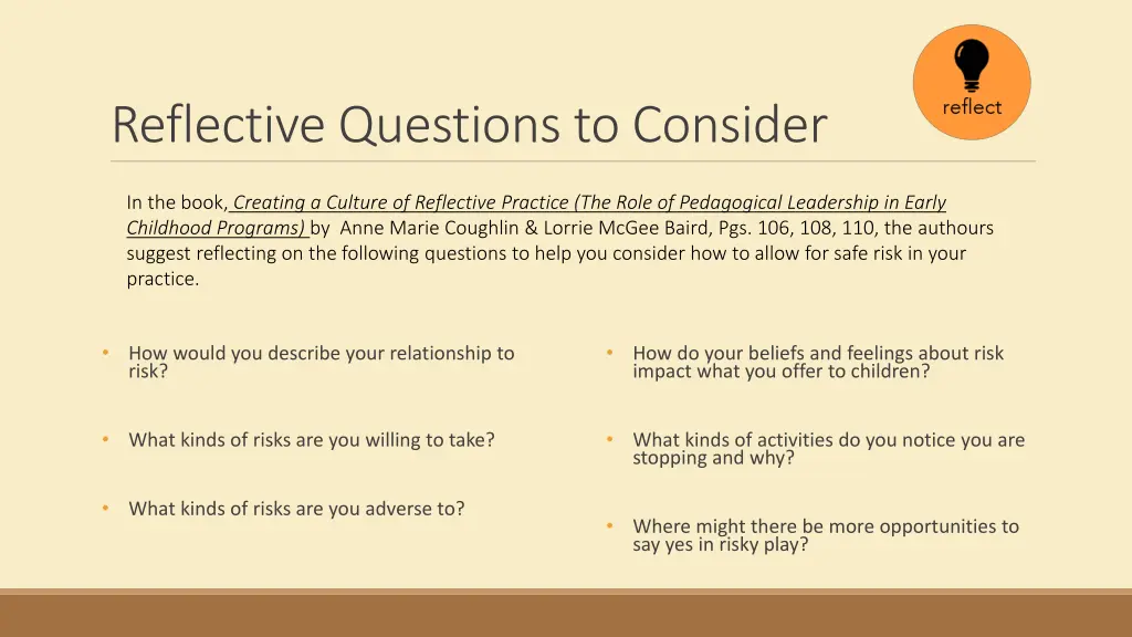 reflective questions to consider