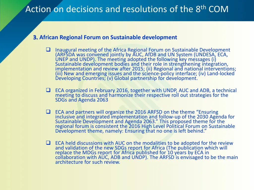 action on decisions and resolutions 2