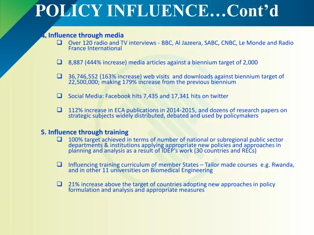 policy influence cont d 1