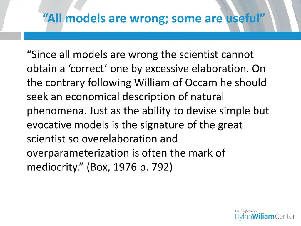 all models are wrong some are useful