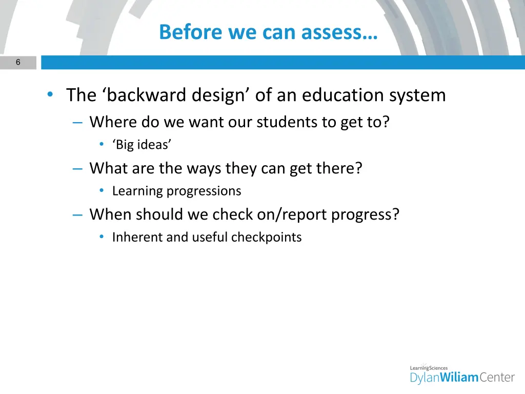 before we can assess