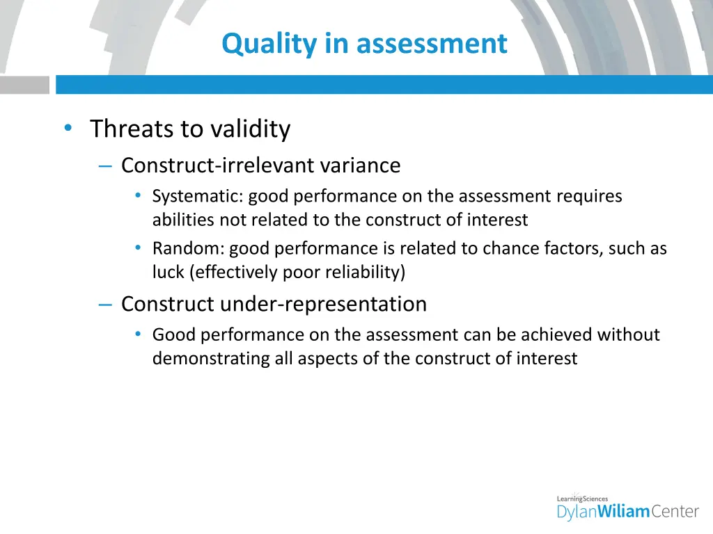 quality in assessment