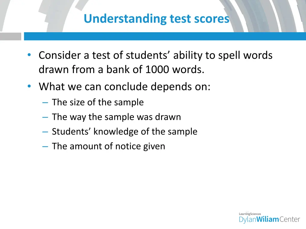 understanding test scores