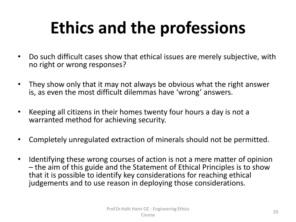 ethics and the professions 10