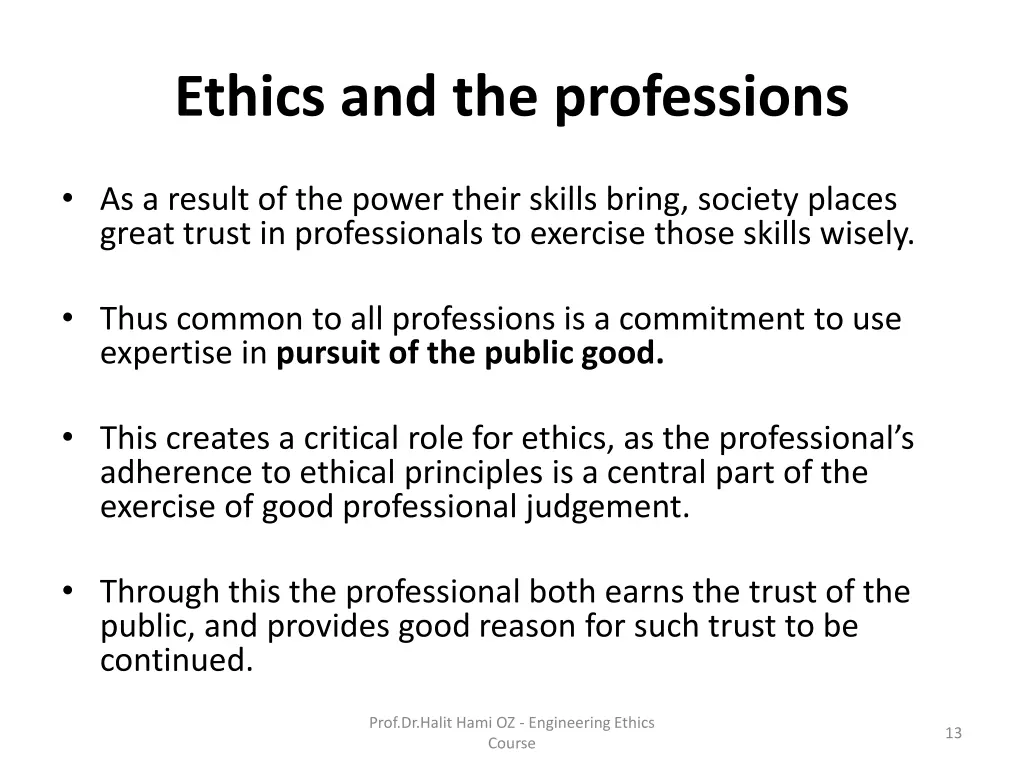 ethics and the professions 3