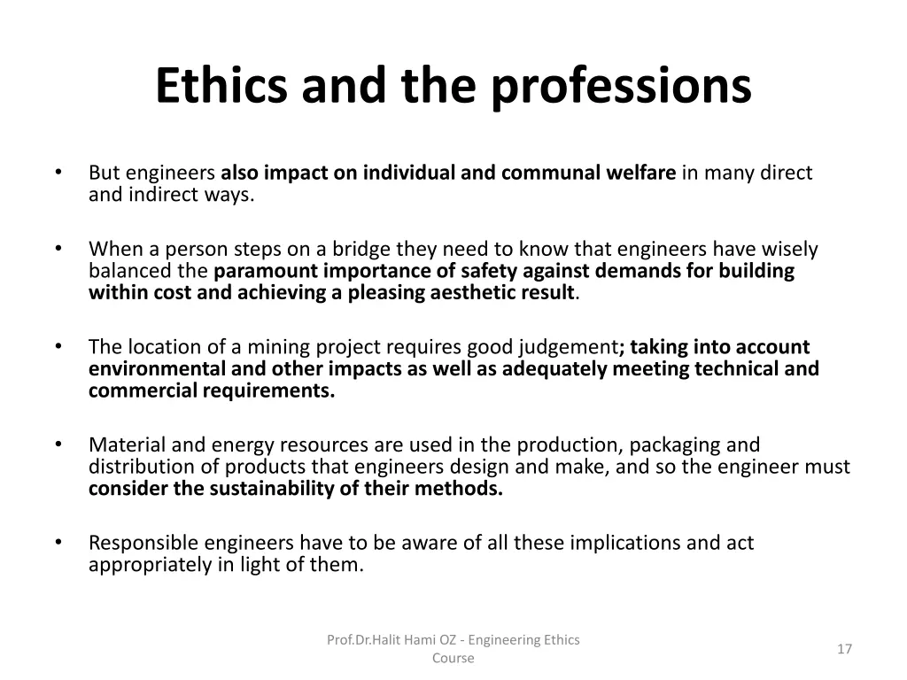 ethics and the professions 7