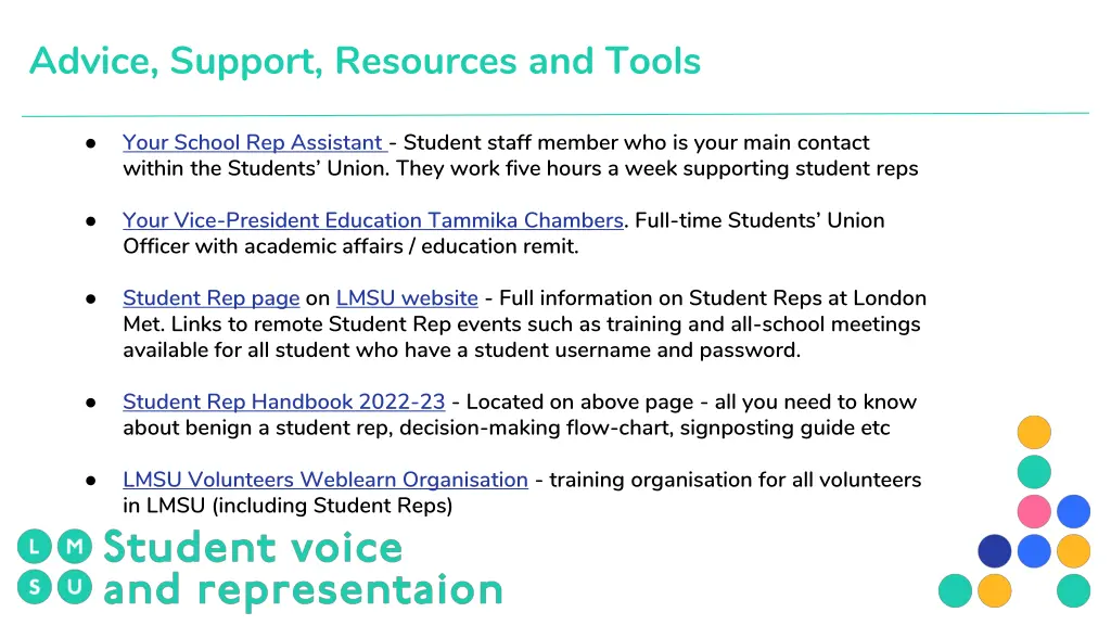 advice support resources and tools