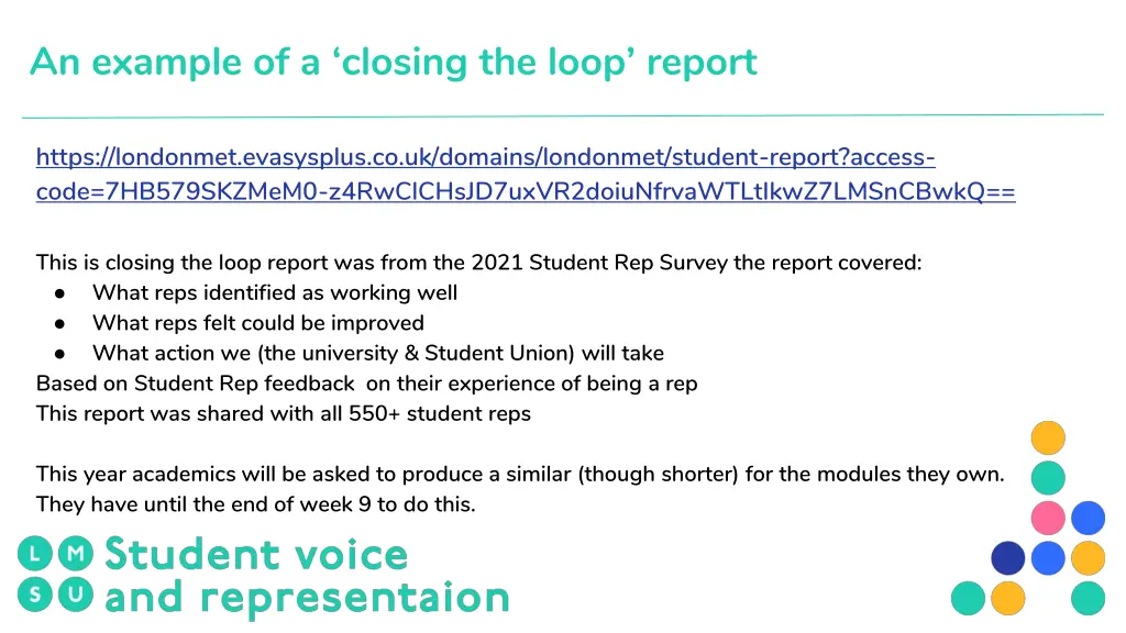 an example of a closing the loop report