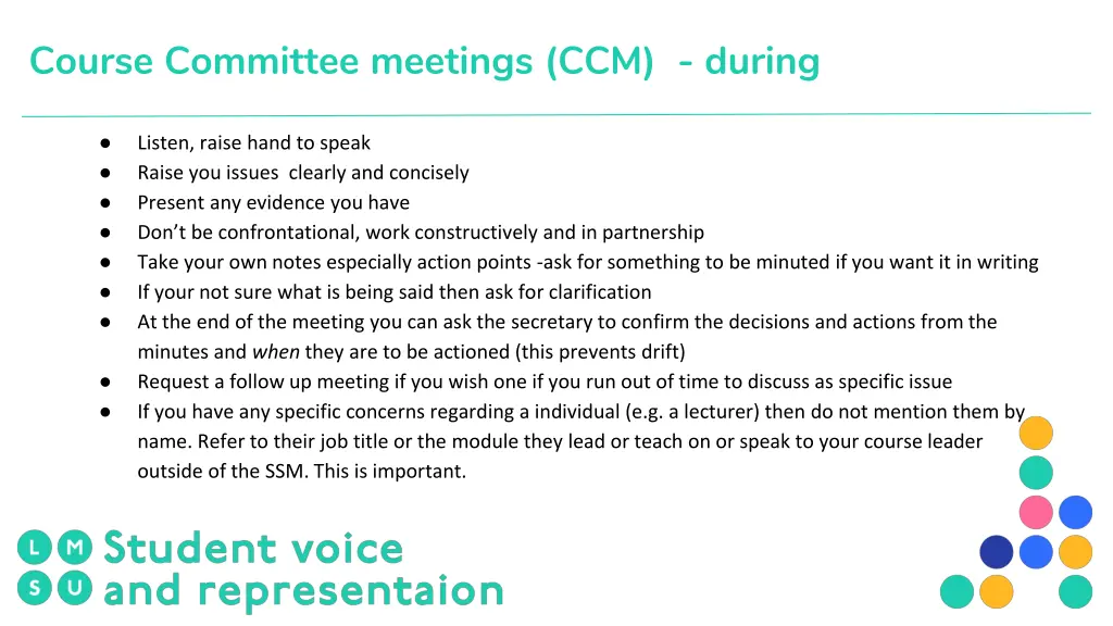 course committee meetings ccm during