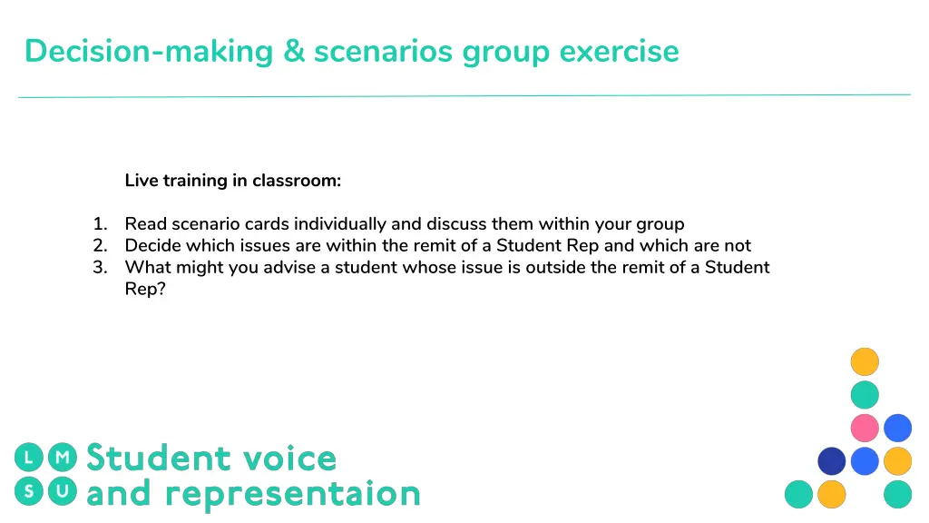 decision making scenarios group exercise 1