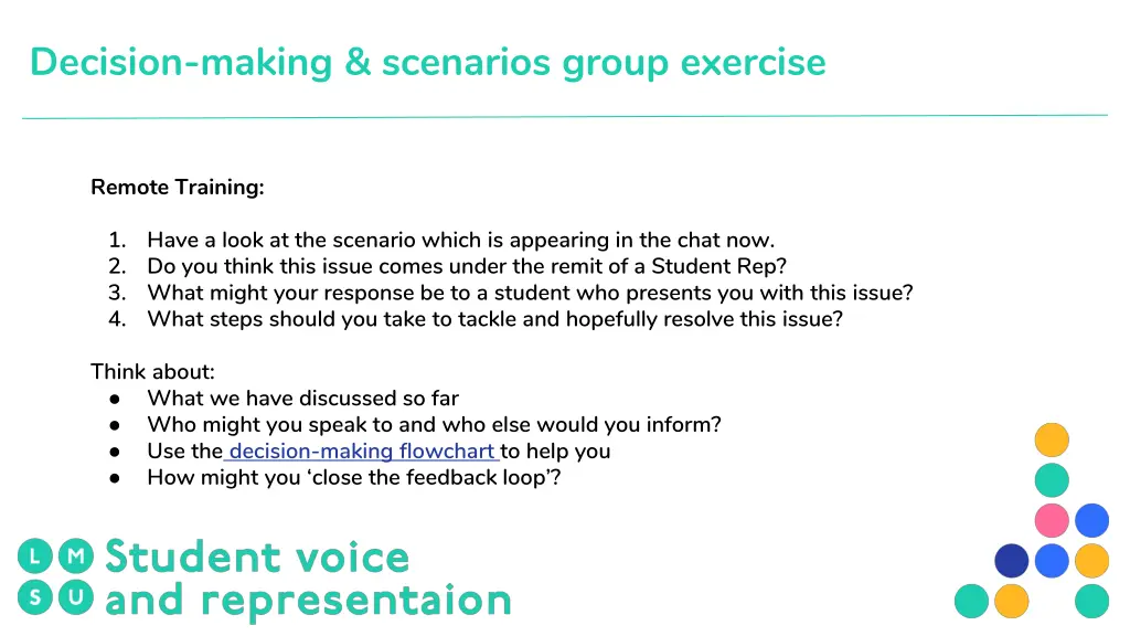 decision making scenarios group exercise 3