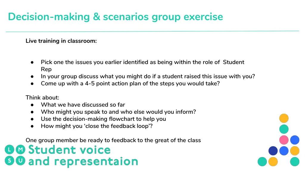 decision making scenarios group exercise 4