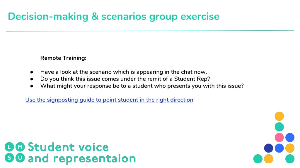 decision making scenarios group exercise