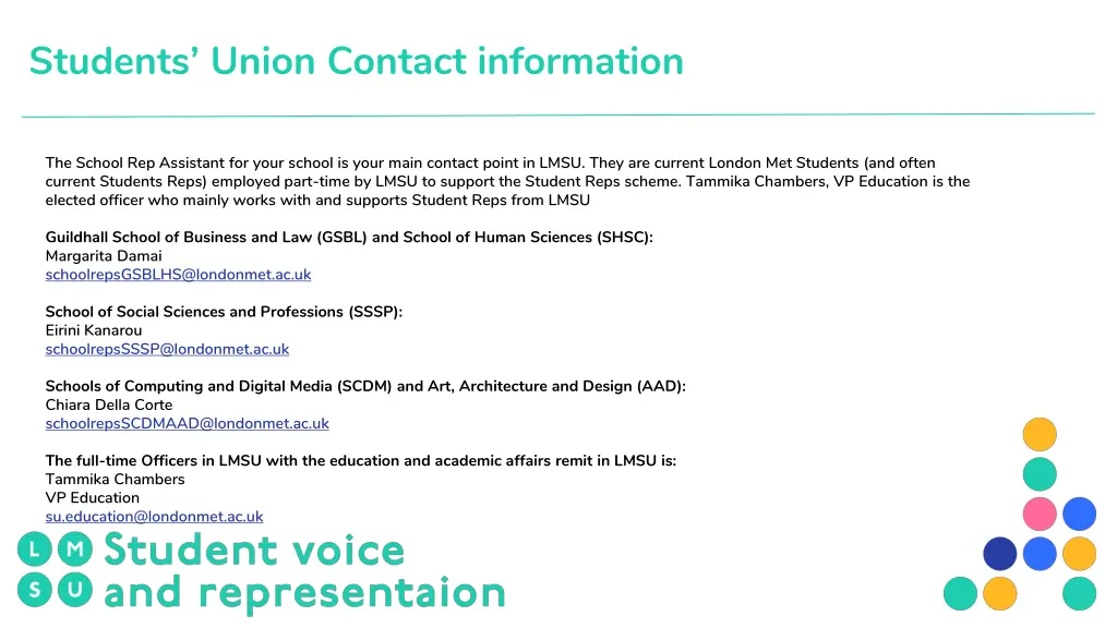students union contact information
