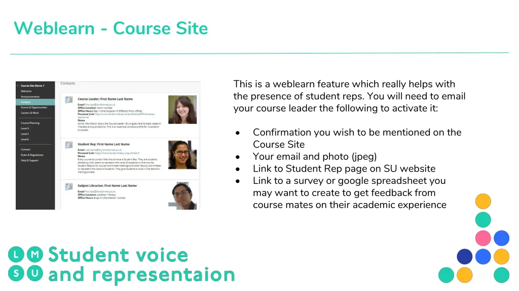 weblearn course site