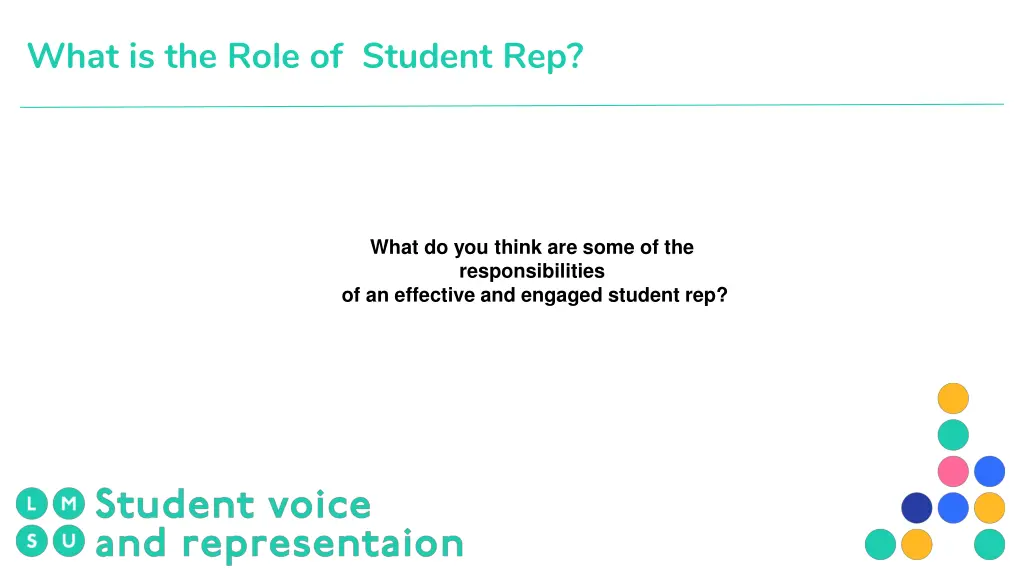 what is the role of student rep