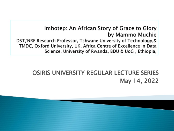 osiris university regular lecture series