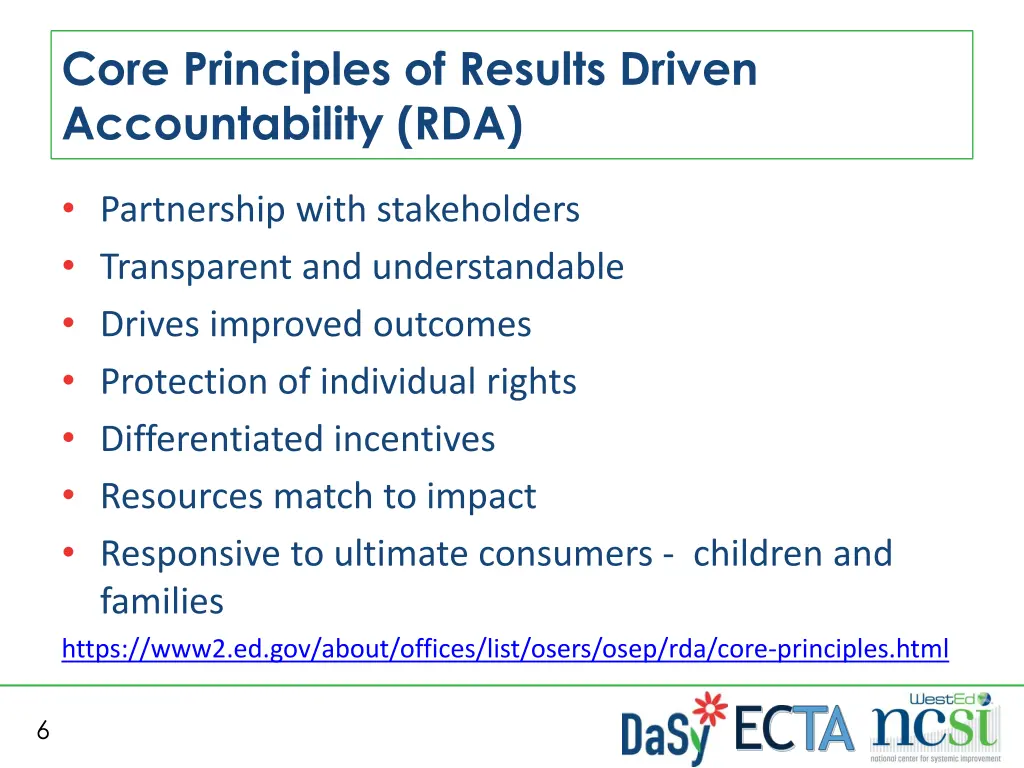 core principles of results driven accountability