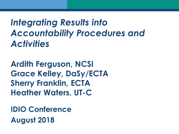 integrating results into accountability