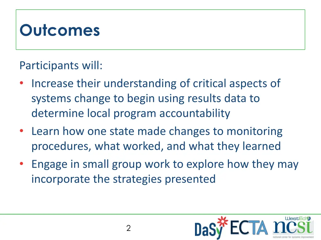 outcomes