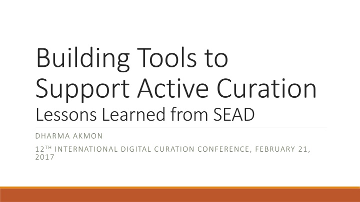 building tools to support active curation lessons
