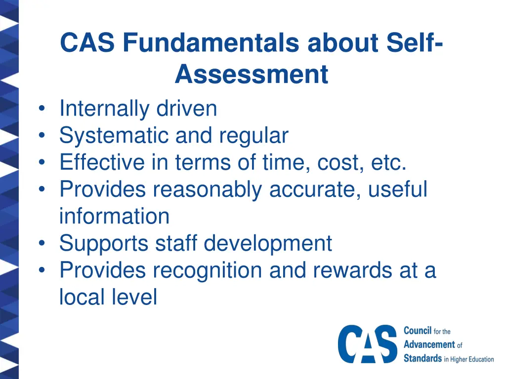 cas fundamentals about self assessment internally