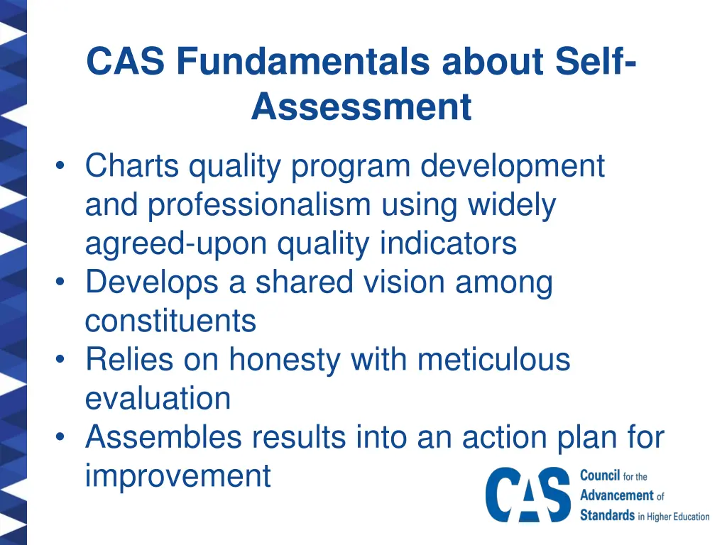 cas fundamentals about self assessment