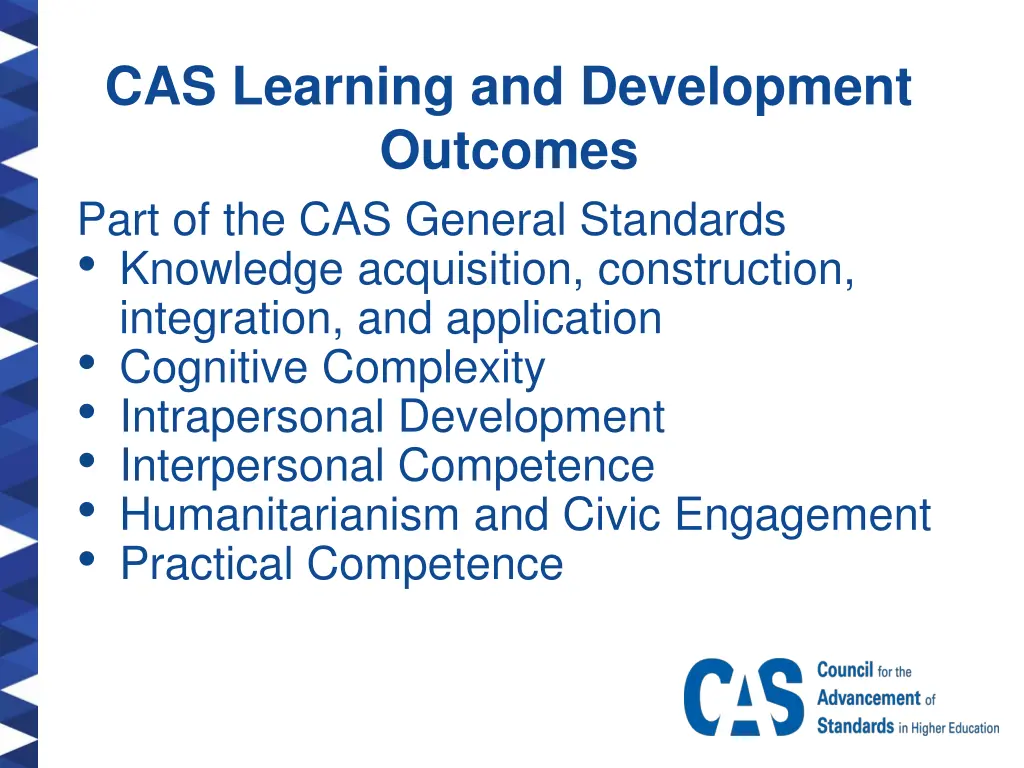 cas learning and development outcomes part