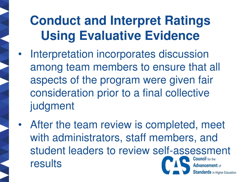 conduct and interpret ratings using evaluative 2