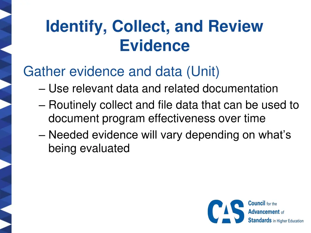 identify collect and review evidence 1