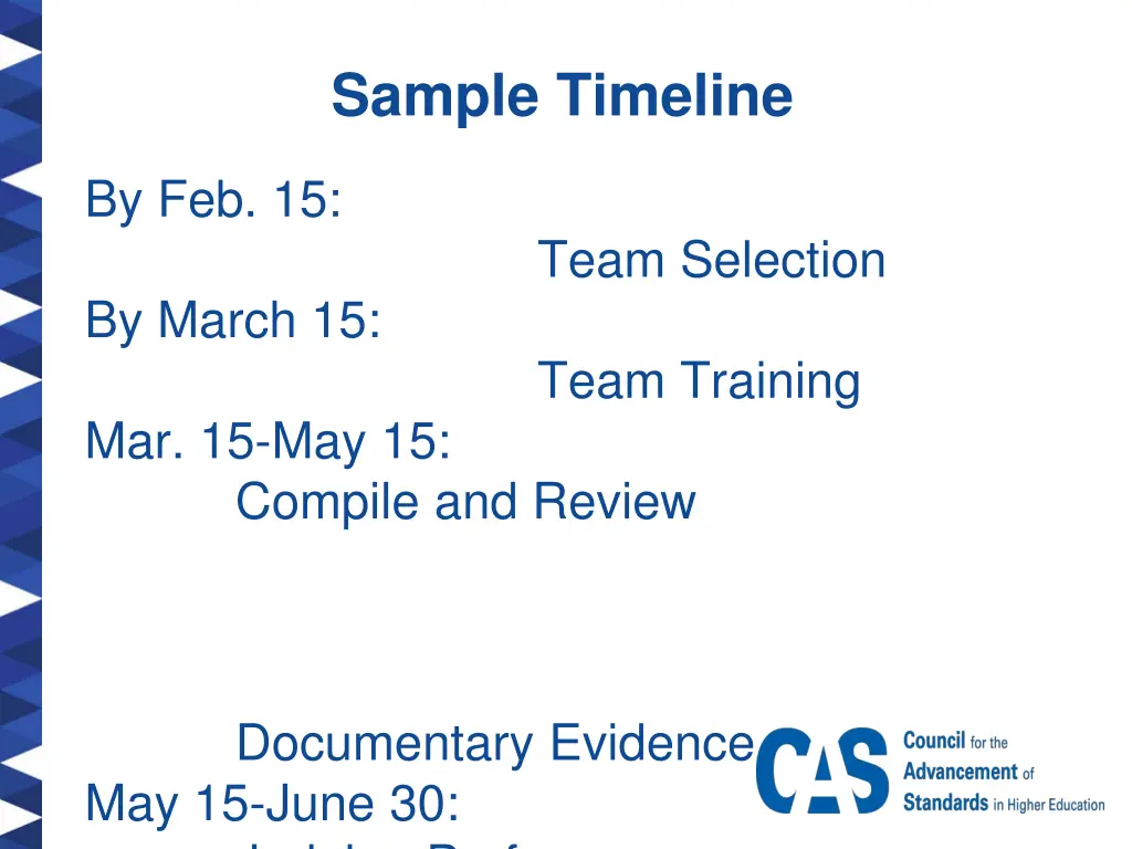 sample timeline