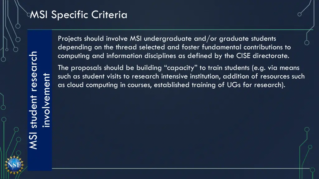 msi specific criteria 1